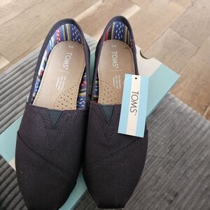 TOMS Black Slip-On Shoes